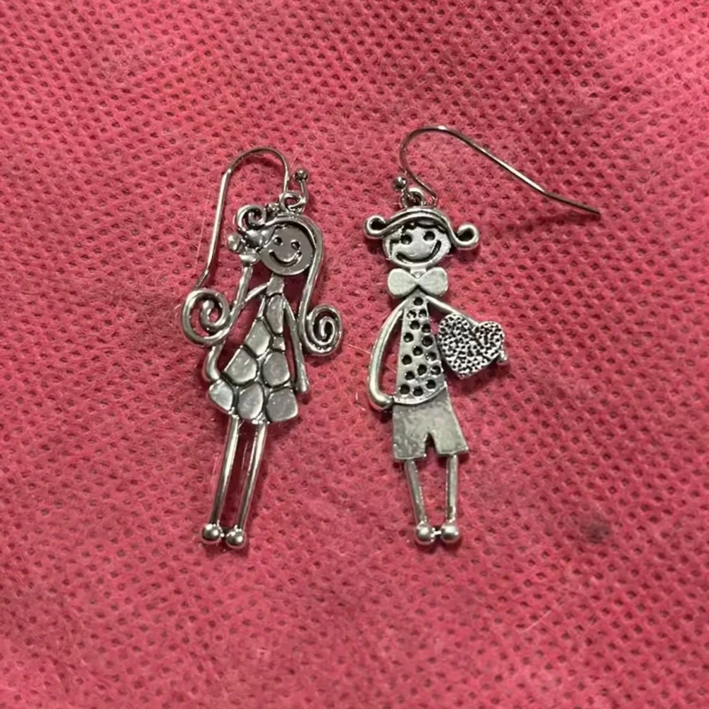 Whimsical Boy & Girl Dangle Earrings – Cute Couple Design - Picture 10 of 11